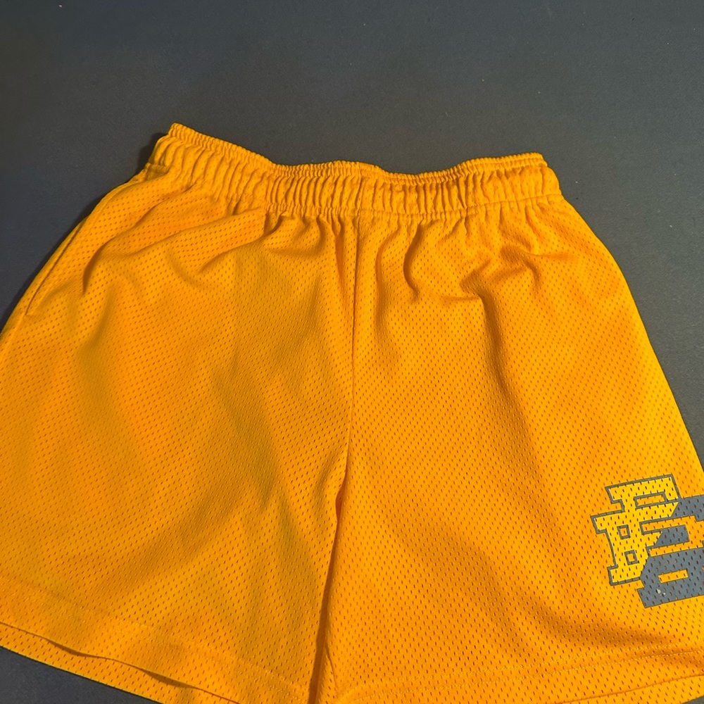Eric Emanuel Yellow Athletic Shorts Lightweight Breathable